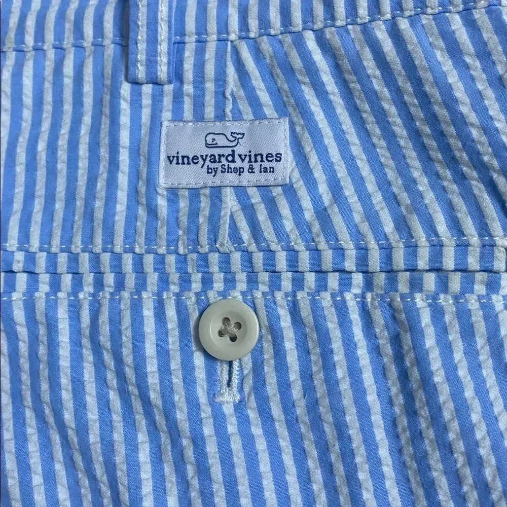 Vineyard Vines Seersucker Blue and White Striped Shorts Men’s Sz 40 - Picture 7 of 8